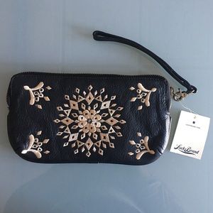 Lucky Brand Leather Embroidered Clutch/Wallet